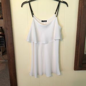 Pavonine white chiffon tank